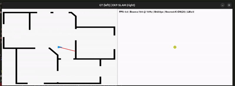 EKF-SLAM Pygame demo
